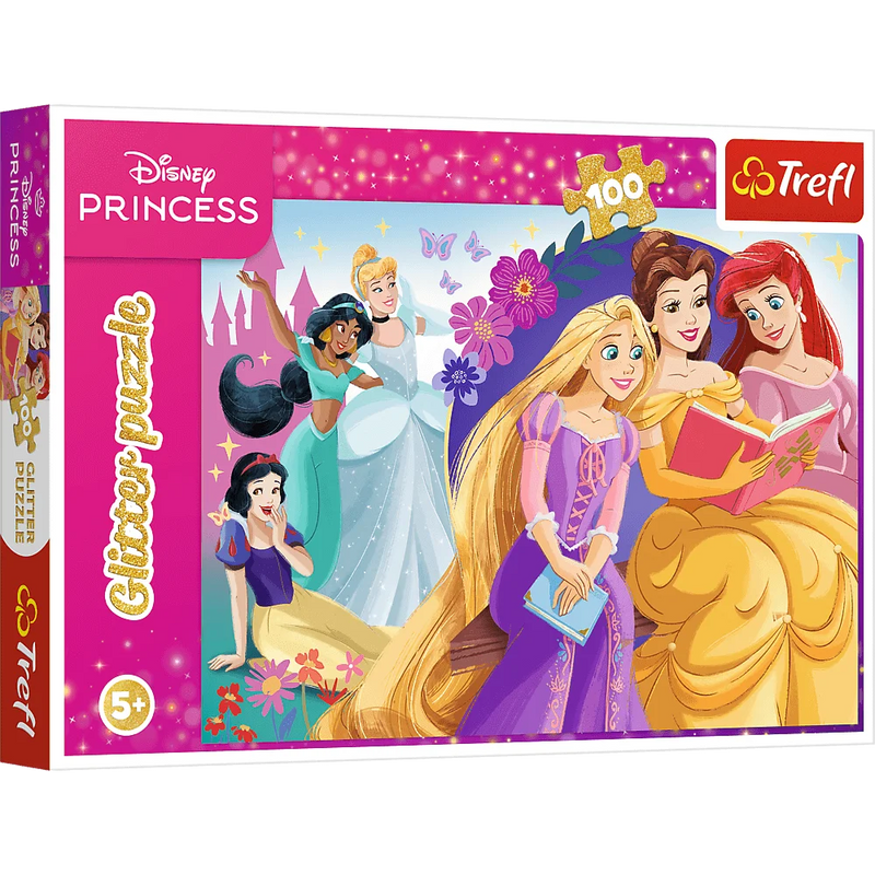 Trefl - Puzzle z brokatem Księżniczki 100 el. Blask magii przyjaźni