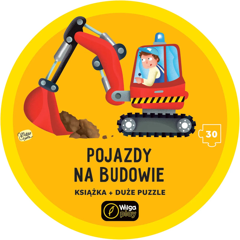 Wilga Play, puzzle, Na Okrągło, Pojazdy na budowie, 30 el. Wiek 3+