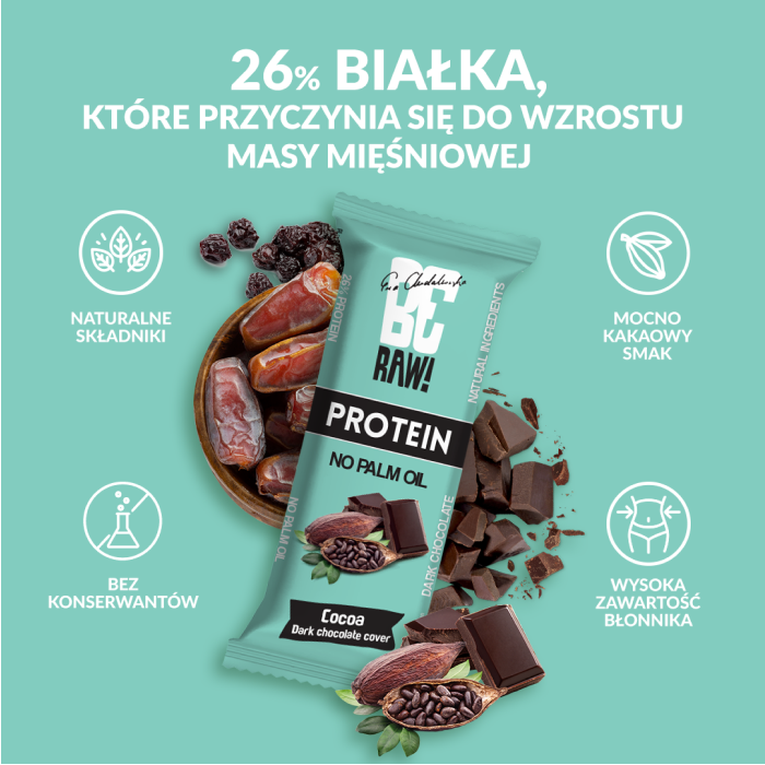 Baton proteinowy BeRAW Protein Cocoa