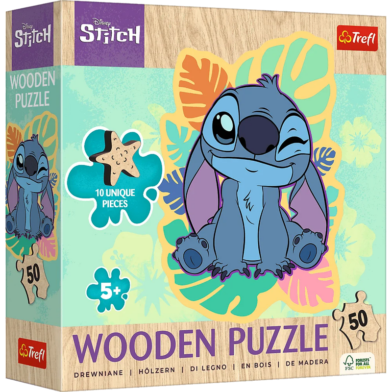 Trefl - Puzzle drewniane Lilo & Stitch 50 el. Wesoły Stitch