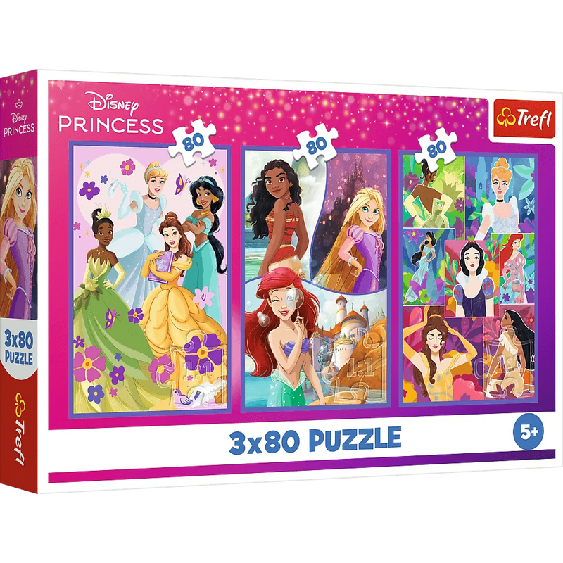 Trefl - Puzzle Disney 3 x 80 el. Księżniczki przyjaciółki