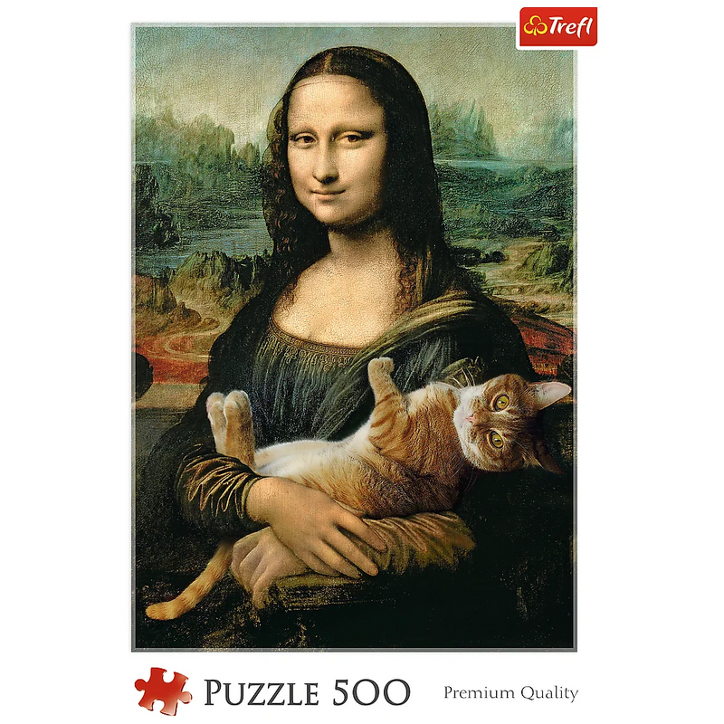 Puzzle 500 el. Mona Lisa i kot Mruczek