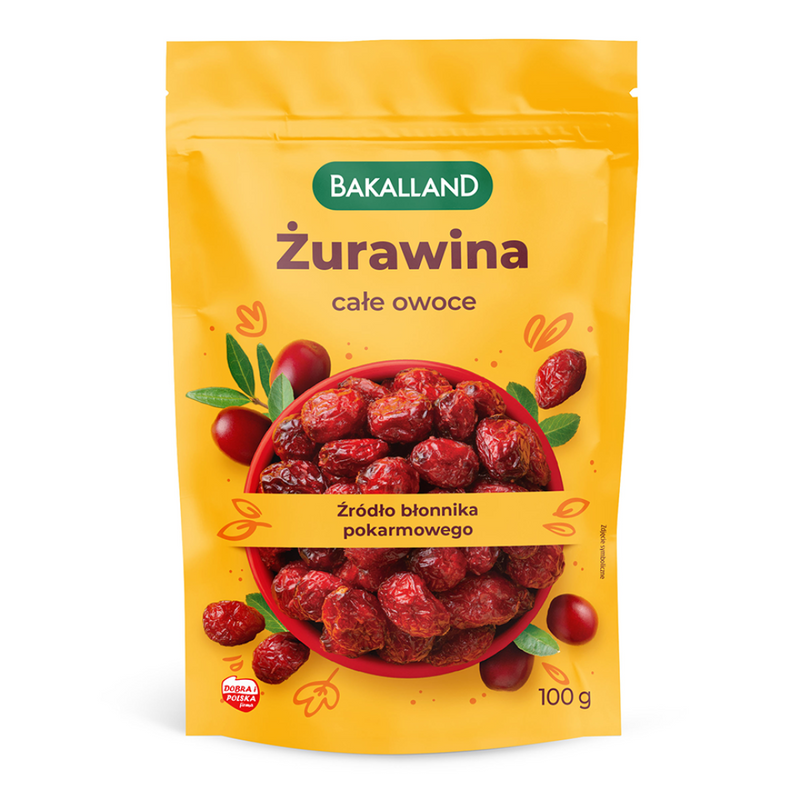 Bakalland Żurawina całe owoce 100 g