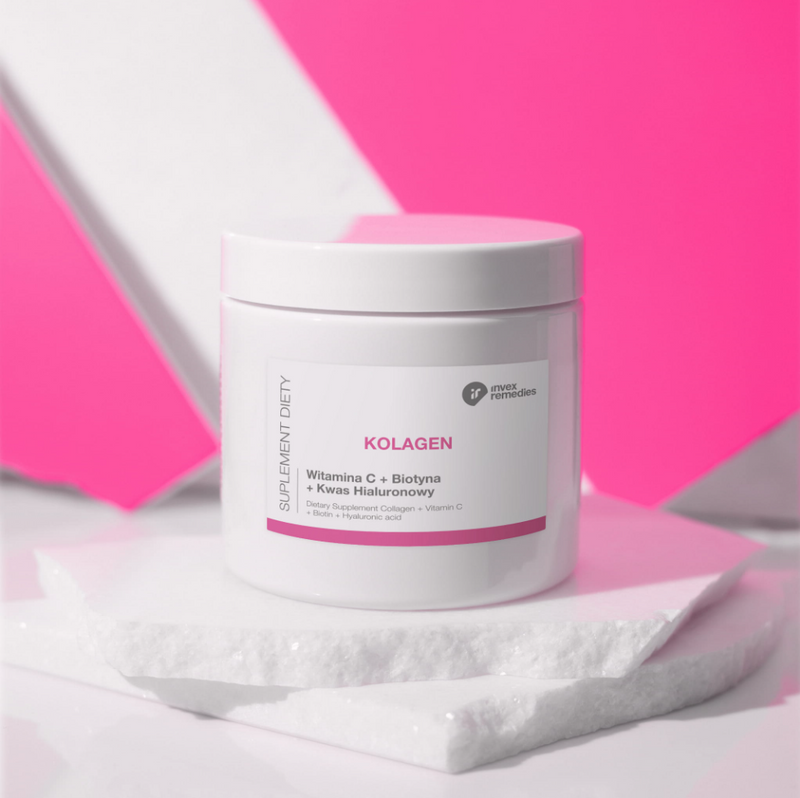 Suplement diety Kolagen + Witamina C + Biotyna + Kwas hialuronowy 170 g