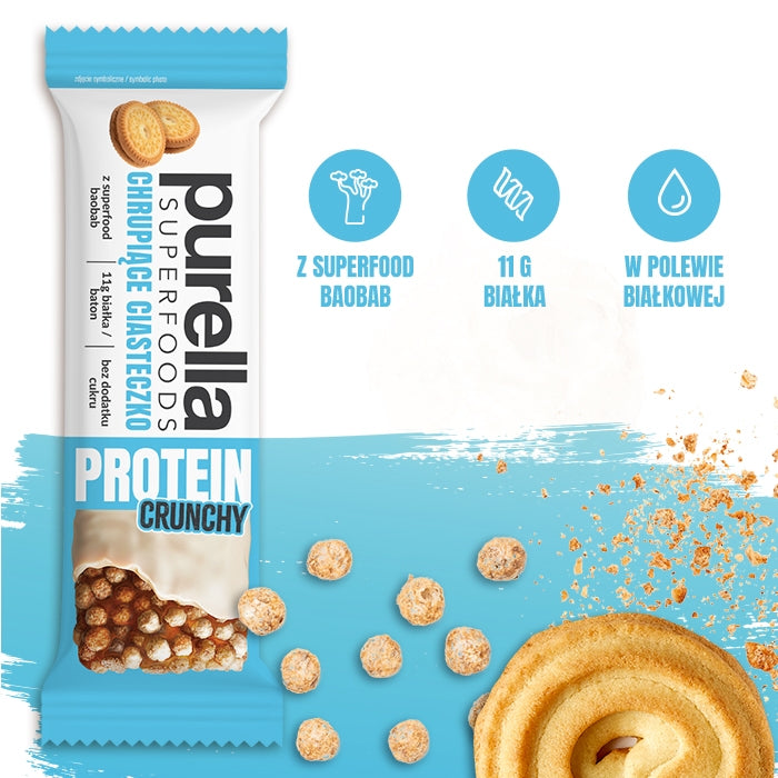 Purella Superfoods Protein bar baton proteinowy chrupiące ciasteczko