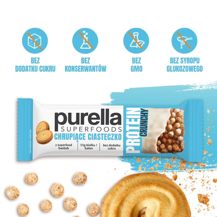 Purella Superfoods Protein bar baton proteinowy chrupiące ciasteczko