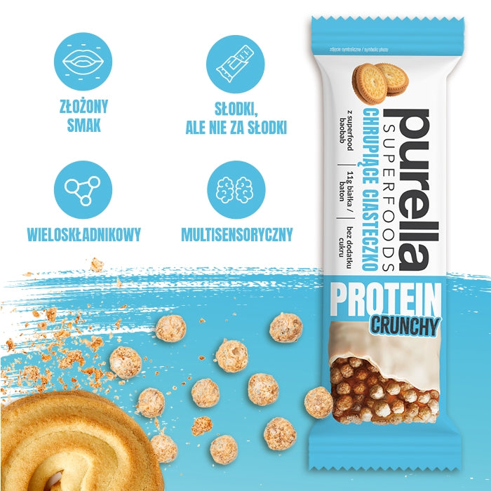 Purella Superfoods Protein bar baton proteinowy chrupiące ciasteczko