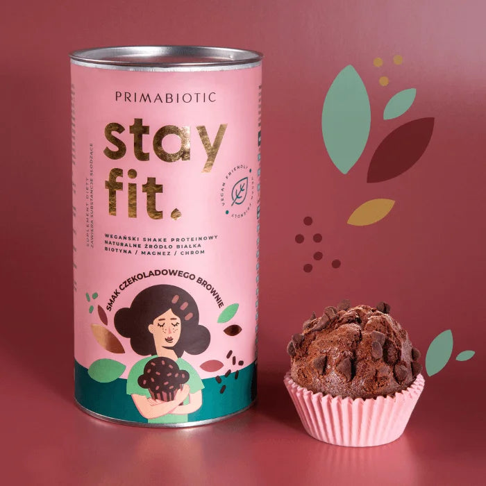 Stay fit, Wegański shake proteinowy – smak czekoladowego brownie (500 g)