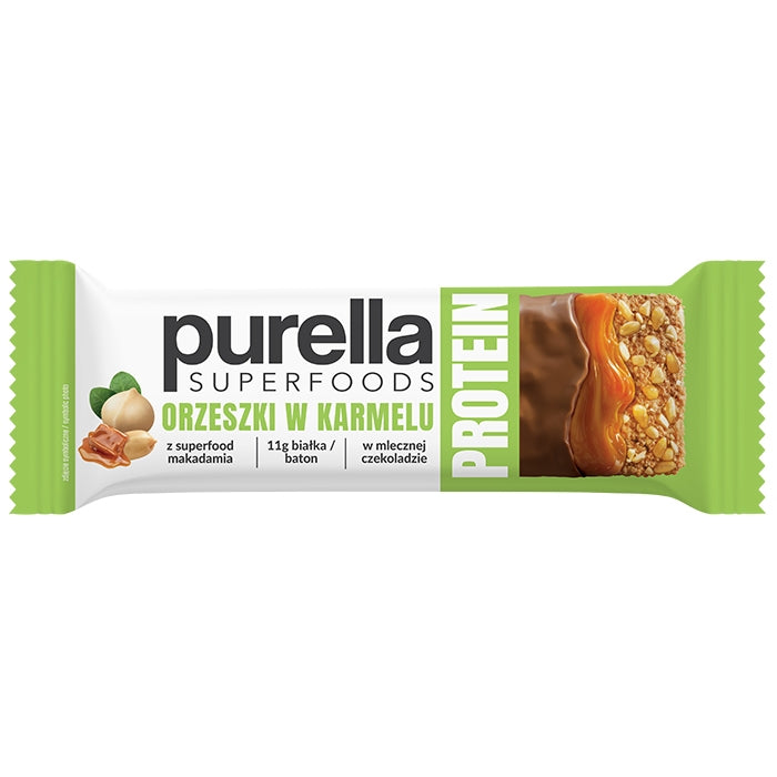 Purella Superfoods Protein bar baton proteinowy orzeszki w karmelu 45g