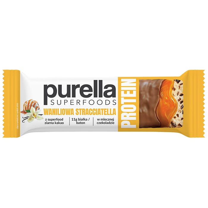 Purella Superfoods Protein bar baton proteinowy waniliowa straciatella