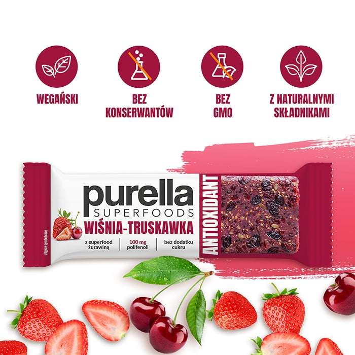 Purella baton SuperFoods Wiśnia-Truskawka Antioxidant