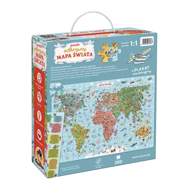 CzuCzu. Puzzle odkrywcy. Mapa świata