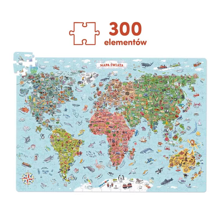 CzuCzu. Puzzle odkrywcy. Mapa świata