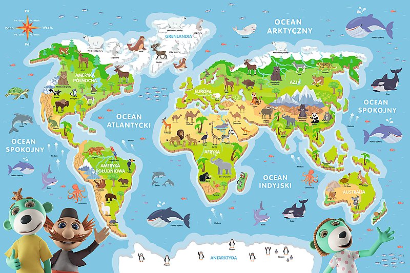 Trefl, puzzle edukacyjne Trefliki poznają zwierzęta świata(puzzle na zamówienie)