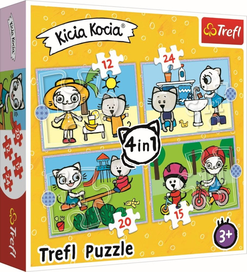 Trefl, Kicia Kocia, puzzle 4w1  3+