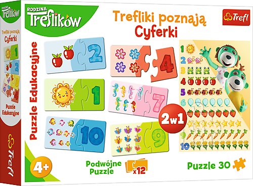 Trefl, puzzle edukacyjne Trefliki poznają cyferkin (na zamowienie)